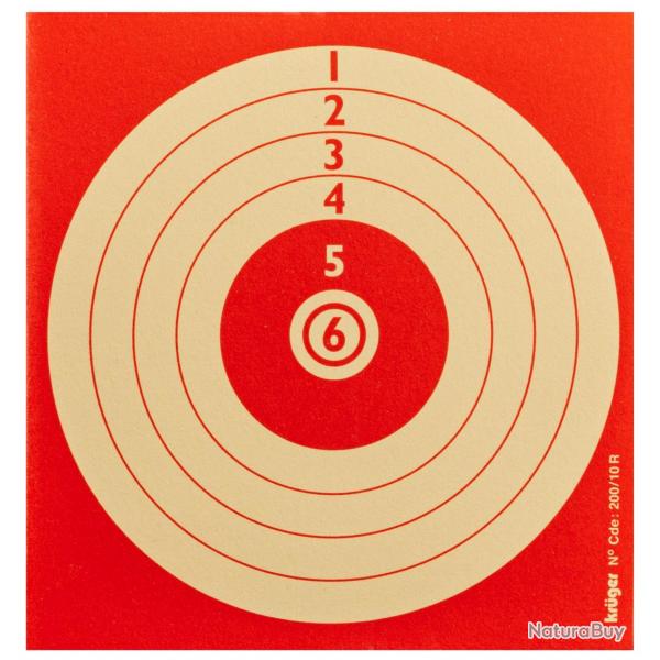 1000 cibles cartonnes rouges - 10 x 10 cm - A52230