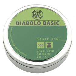 Boîte de 500 plombs diabolos basic plats cal. 4,5 mm - PB410