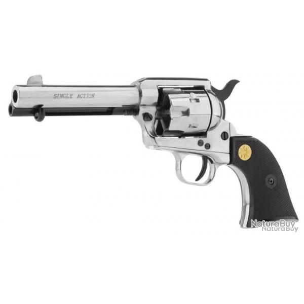 Revolver 9 mm  blanc Chiappa Colt SA73 nickel - AB255