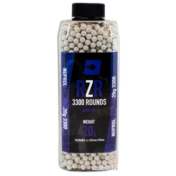 Billes Airsoft 6mm RZR 0.20g bouteille 3300 bbs - 0,20g - BB9125