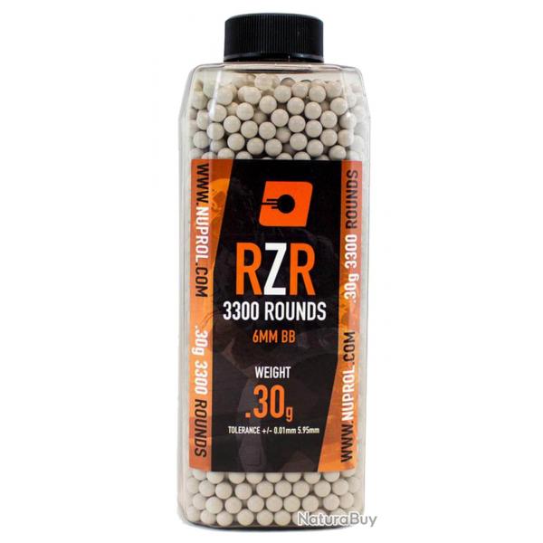 Billes Airsoft 6mm RZR 0.30g bouteille 3300 bbs - 0,30g - BB9128