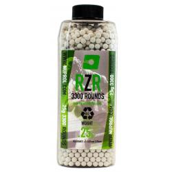 Billes Airsoft 6mm RZR 0.25g BIO bouteille 3300 bbs - 0,25g - BB9136