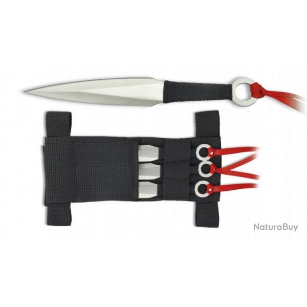 Lot de 3 couteaux de lancer avec ruban - LC9146