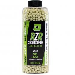 Billes Airsoft 6mm RZR 0.25g bouteilles 3300 bbs TRACER vertes - 0,25g VERTE - BB9133