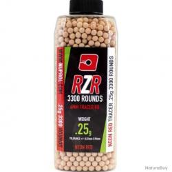 Billes Airsoft 6mm RZR 0.25g bouteilles 3300 bbs TRACER rouges - 0,25g ROUGE - BB9134