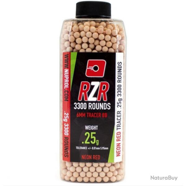 Billes Airsoft 6mm RZR 0.25g bouteilles 3300 bbs TRACER rouges - 0,25g ROUGE - BB9134