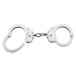 Menottes chromées double verrou à chaîne - Menottes chromées police - AD405