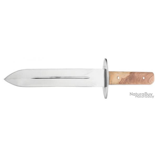 Dague de chasse avec manche en bois clair - LC3717