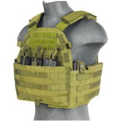 Veste Plate Carrier 1000D noire - Vert olive - A68607