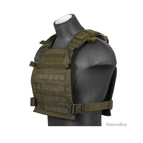 Gilet lger Plate carrier noir 1000D - Vert - A68610