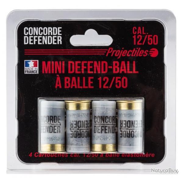 Boite de 4 cartouches Mini Defend-Ball cal.12/50  balle Elastomere - MD0413
