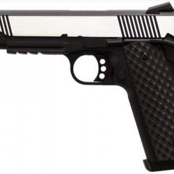 Réplique GBB 1911 MEU Rail Raven full metal gaz noir silver 1,0J - PG3247
