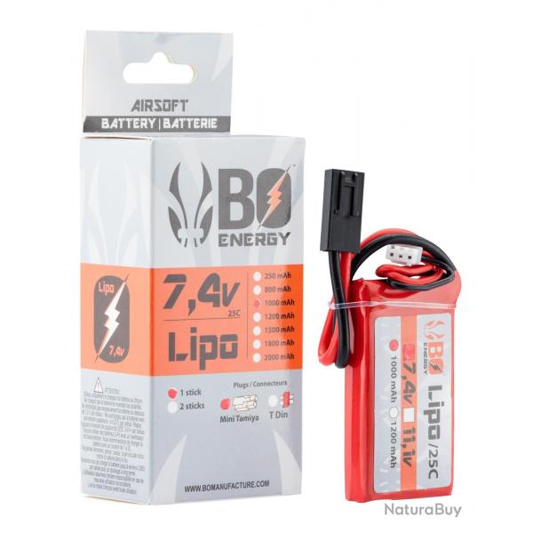 1 stick batterie Lipo 2S 7.4V 1000mAh 25C Peq - A63003