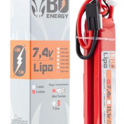 2 sticks batterie Lipo 2S 7.4V 2000mAh 25C - Mini TAMYIA - A63013