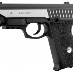 Pistolet CO2 culasse mobile BORNER PANTHER 801 cal. 4.5mmavec laser intégré - ACP701