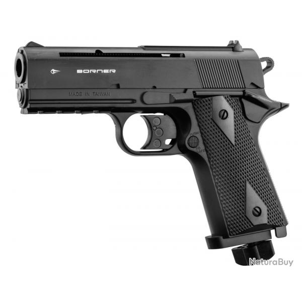 Pistolet CO2 culasse fixe BORNER WC 401 cal. 4.5mm BB's - ACP706
