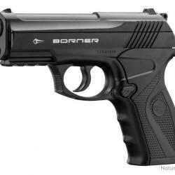 Pistolet CO2 culasse fixe BORNER C11 cal. 4.5mm BB's - ACP710