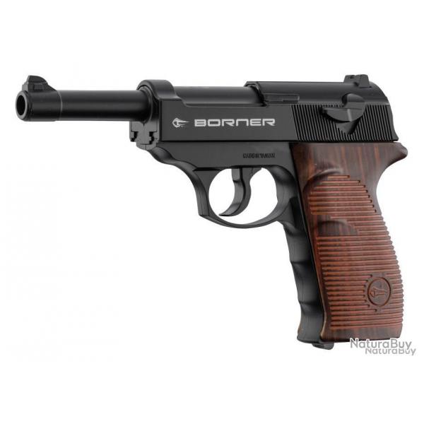 Pistolet CO2 culasse fixe BORNER C41 P38 cal. 4.5mm BB's - ACP711