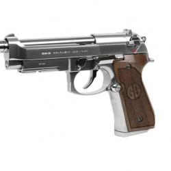 Réplique GBB pistolet GPM92 GP2 gaz 0,9J Silver et bois - PG8057