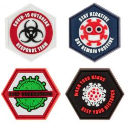 Patch Sentinel Gear COVID - COVID2 FOND BLANC LOSANGE ROUGE - PAT0231