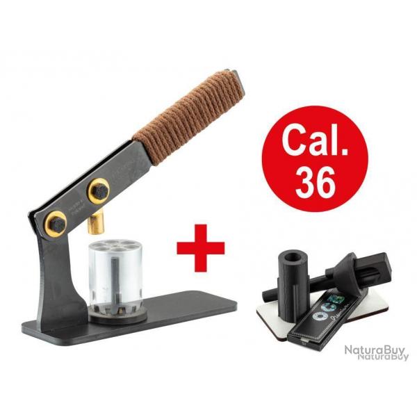 Kit BP Maker Cal 36 : Presse pour barillet + support + poire + kit cartouches papier + amorceur - PC