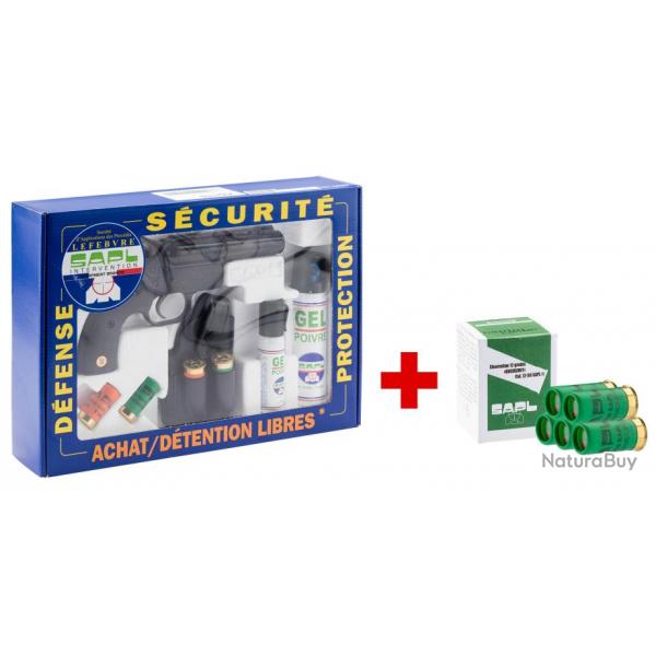 SAPL - Pack scurit pistolet Gomm-Cogne GC27 SAPL + bote 5 cartouches chevrotine 12/50