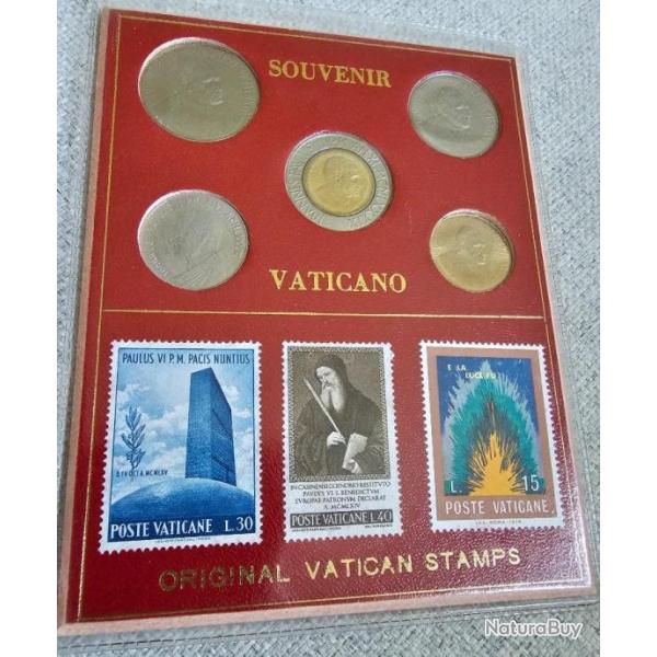 Souvenir du Vatican : monnaies & timbres - jean-paul II , 1989