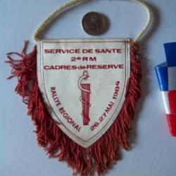 fanion collection militaire "service de santé- 2 RM cadre de réserve" 1984