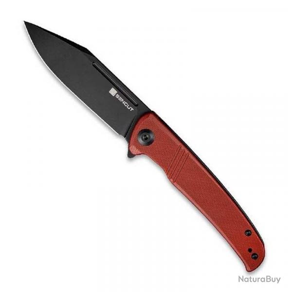 Couteau "Brazoria" blackwash, Manche G-10 rouge [Sencut]
