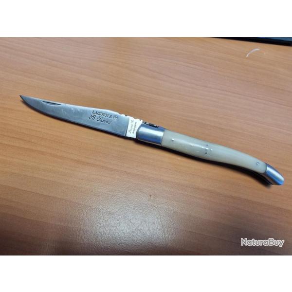 Laguiole - Lame 90mm - Manche corne blonde - 2 mitres inox