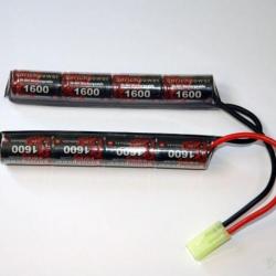 Airsoft - Batterie Ni-Mh 2 bâtons 9.6V - 1600 mAh | A2 Pro (815513N | 3701383600227)