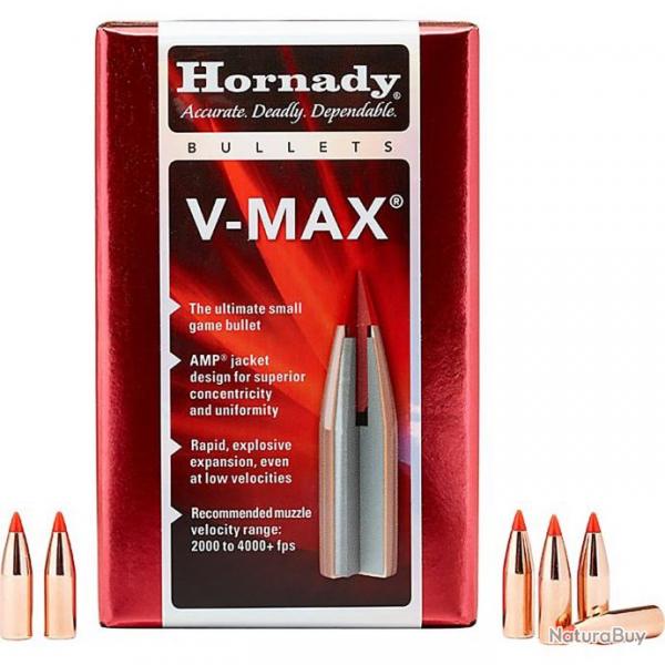 Bote de 100 balles Hornady calibre 22 .224 60 grains V-Max