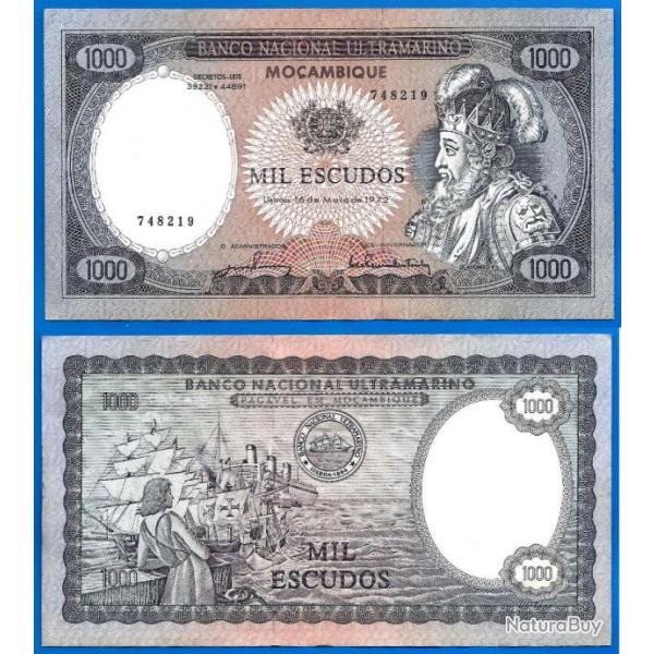 Mozambique 1000 Escudos 1972 Escudos Colonie Ultramarine Portugal  Billet Afonso