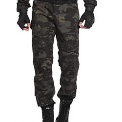 Pantalon tactique noir CAMO - Multipoches - Chasse, randonnée, etc. - XL à 4XL - Livraison gratuite