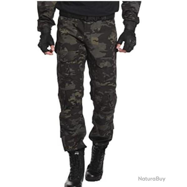 Pantalon tactique noir CAMO - Multipoches - Chasse, randonne, etc. - XL  4XL - Livraison gratuite