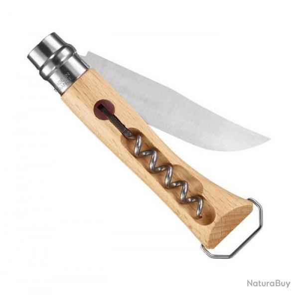 Couteau Opinel n10 lame inox avec tire-bouchon et dcapsuleur