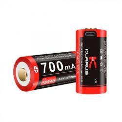 Batterie rechargeable 16340 3.7V 700 mAh avec port micro USB CR123
