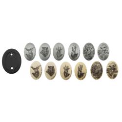 Calotte Ivoire Ou Argent Motifs Animaux - Calotte Ivoire Chevreuil - CAL12
