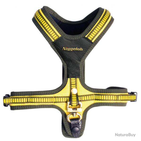 Niggeloh Harnais Jaune/Vert Pour Chien S Cou 35 Cm Ventre 39-63 - N2214