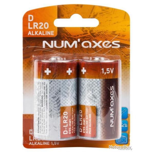 Num'axes - Blister 2 Piles D Lr20 Alcalines 1,5 V - NUM850