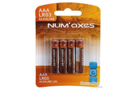 Blister 4 piles AAA LR03 alcalines 1.5 V Numaxes