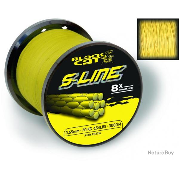 Tresse Black Cat S-Line Jaune 400M 50Kg