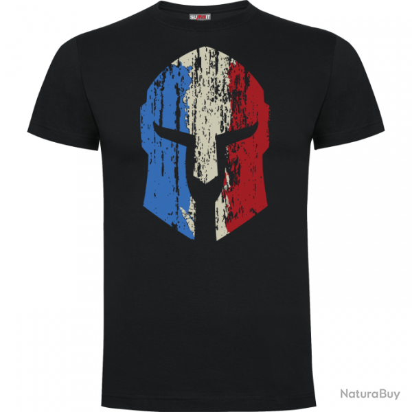 Tee shirt Spartan logo tricolore Couleur Noir