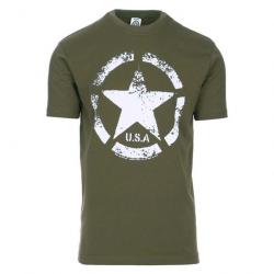 Tee shirt étoile US army vintage Kaki (Taille S)
