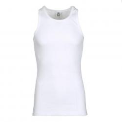 Débardeur Marcel côtelé coton uni (Couleur Blanc, Taille M)