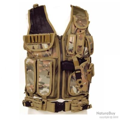 Poches Multiples Gilet Tactique Lejie Army - Nylon 600D - Système MOLLE - Libération Rapide - Airsoft, Paintball Gilet Molle Système Molle