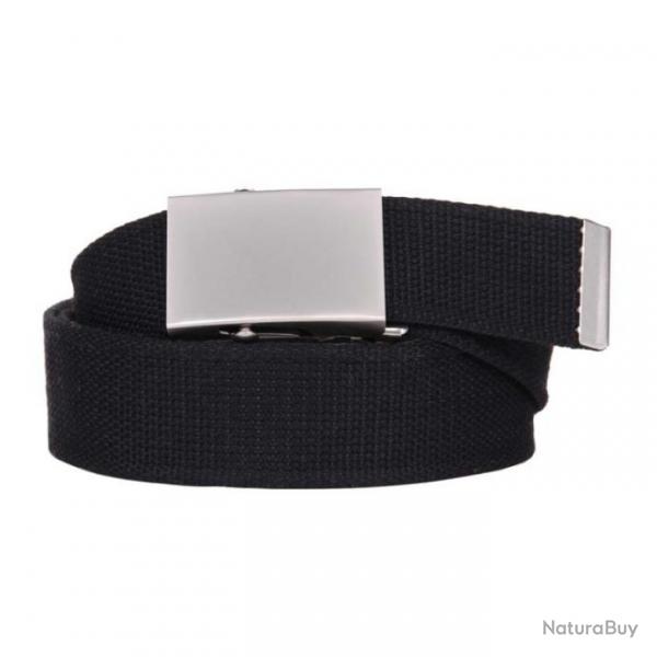 Ceinture toile 40mm avec boucle chrome (Couleur Noir)