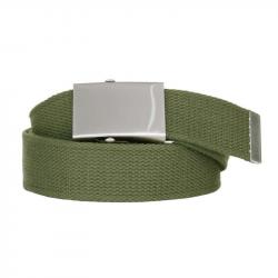 Ceinture toile 40mm avec boucle chromée (Couleur Kaki)