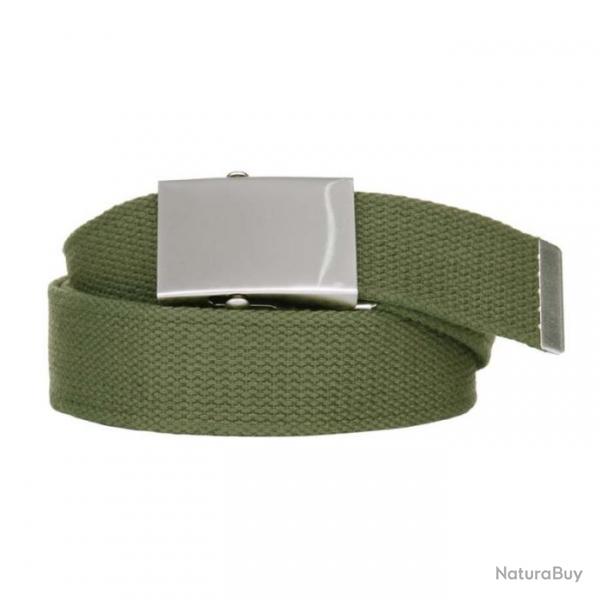 Ceinture toile 40mm avec boucle chrome (Couleur Kaki)