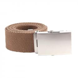 Ceinture toile 40mm avec boucle chromée (Couleur Sable)
